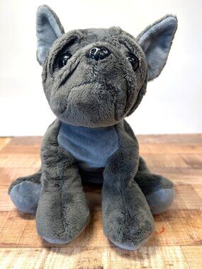 Gray Plush French Bulldog Stuffed Animal Toy - Soft & Huggable - 10 Inches Tall
